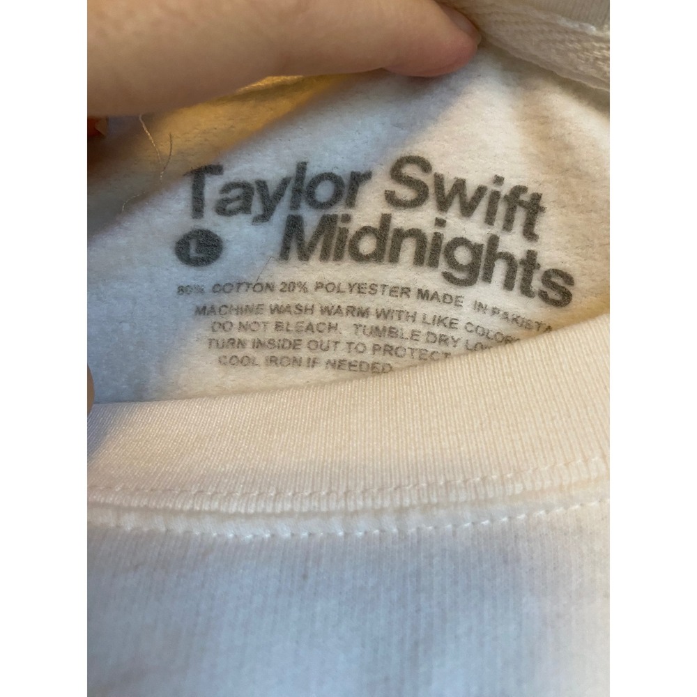 Taylor Swift Midnights Eras Tour White Graphic Sweatshirt Crewneck Large - Picture 5 of 6